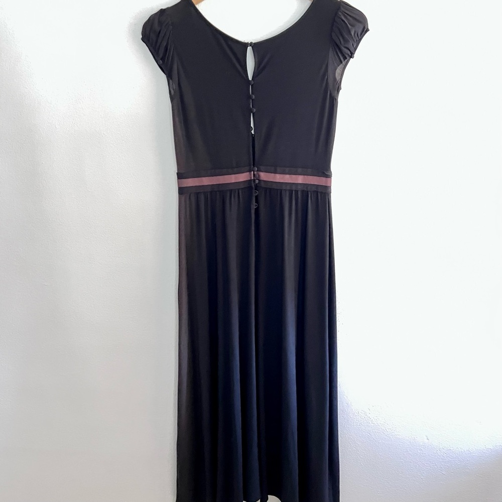 Theory Jersey Knit black MIDI Dress. Size P. Cap Sleeves. - Picture 2 of 6